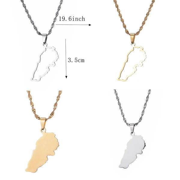 Lebanon Map Necklace