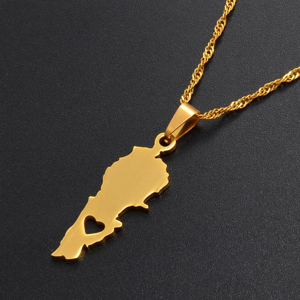 Lebanon Map Necklace