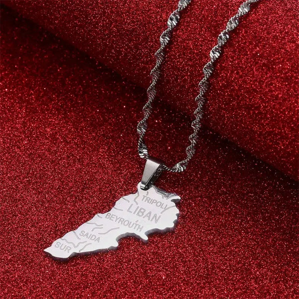 Lebanon Map Necklace