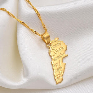 Lebanon Map Necklace