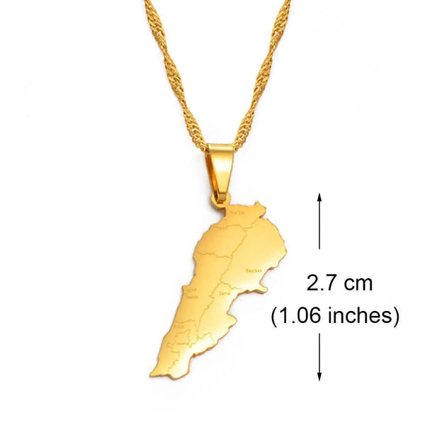 Lebanon Map Necklace