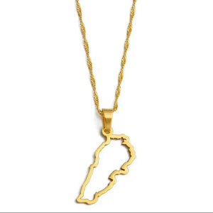 Lebanon Map Necklace