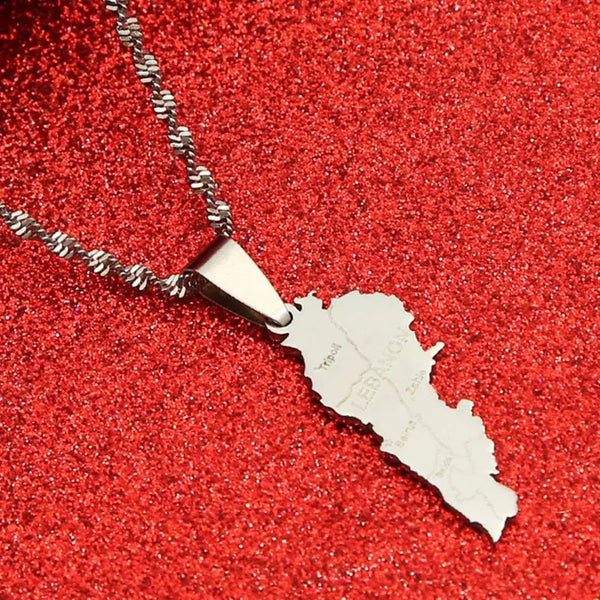 Lebanon Map Necklace