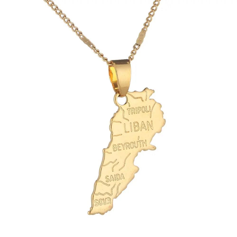 Lebanon Map Necklace