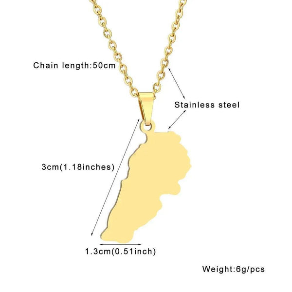 Lebanon Map Necklace