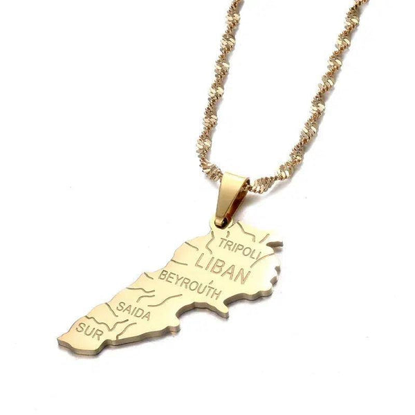 Lebanon Map Necklace