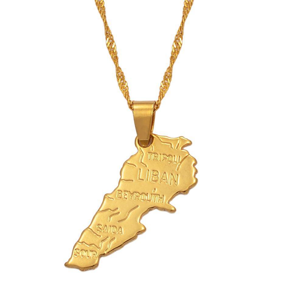 Lebanon Map Necklace