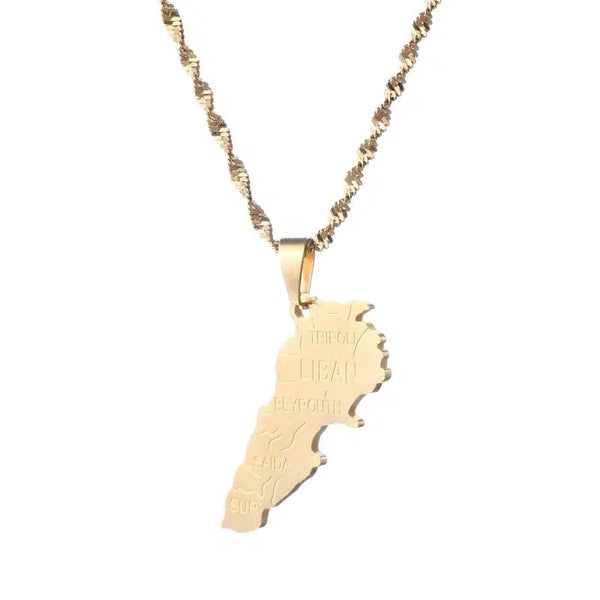 Lebanon Map Necklace