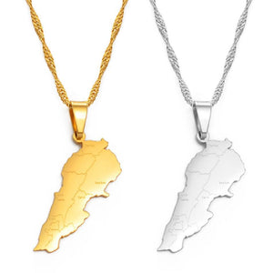 Lebanon Map Necklace