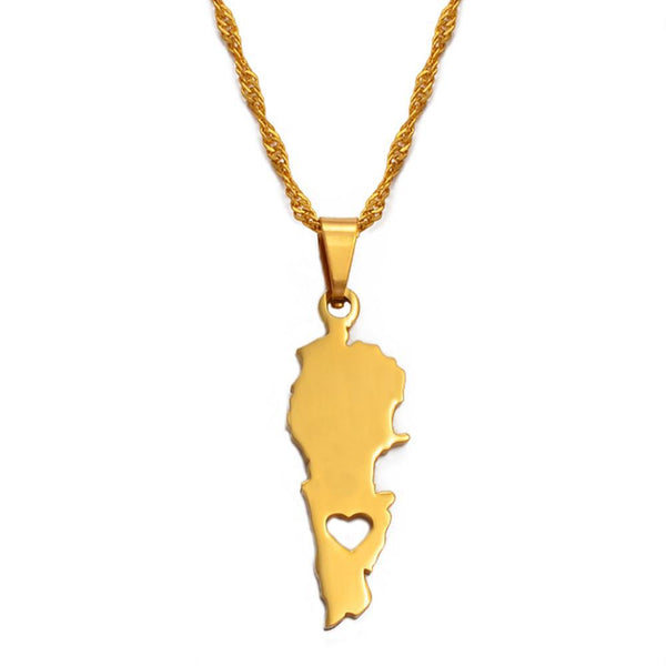 Lebanon Map Necklace