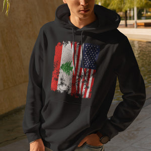 Lebanon USA Flag - Half American Hoodie