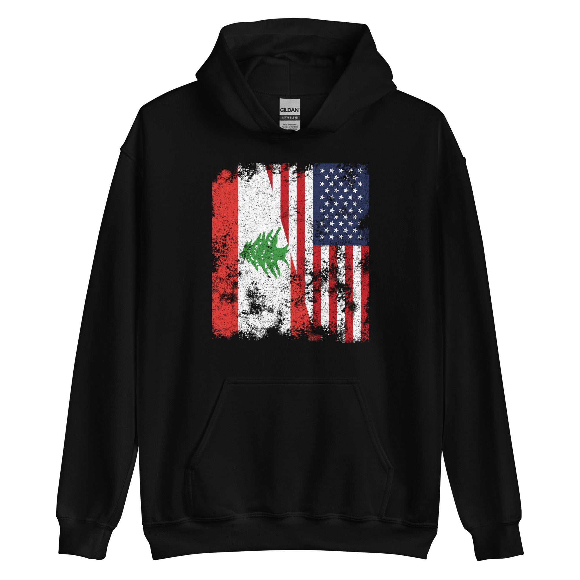 Lebanon USA Flag - Half American Hoodie