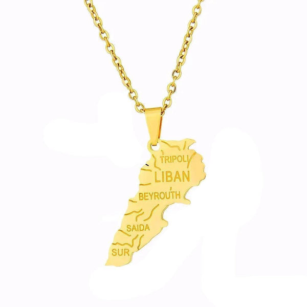 Lebanon Map Necklace