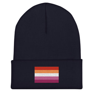 Lesbian Flag Beanie - Embroidered LGBT+ Winter Hat