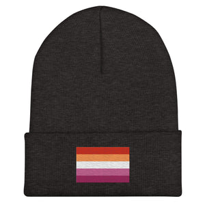 Lesbian Flag Beanie - Embroidered LGBT+ Winter Hat