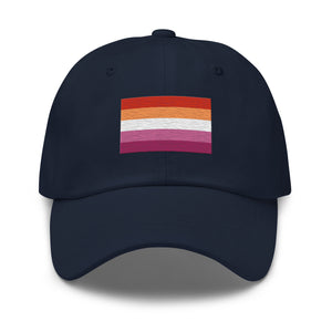 Lesbian Flag Cap - Adjustable Embroidered LGBT+ Dad Hat