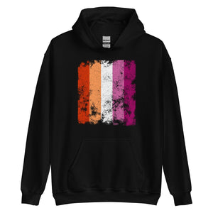 Lesbian Flag - Distressed LGBTQIA2S+ Hoodie