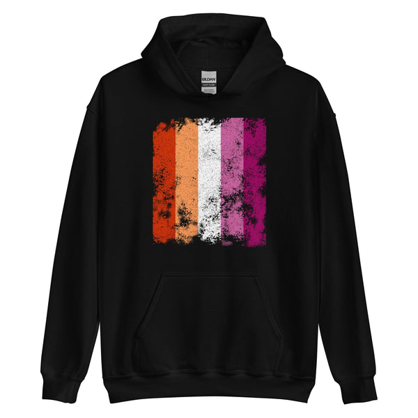 Lesbian Flag - Distressed LGBTQIA2S+ Hoodie