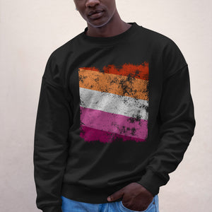 Lesbian Flag - Distressed LGBT+ Sweatshirt
