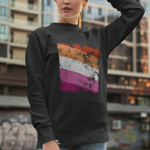 Lesbian Flag - Distressed LGBT+ Sweatshirt