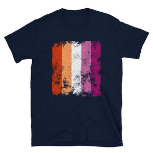 Lesbian Flag - Distressed LGBTQIA2S+ T-Shirt