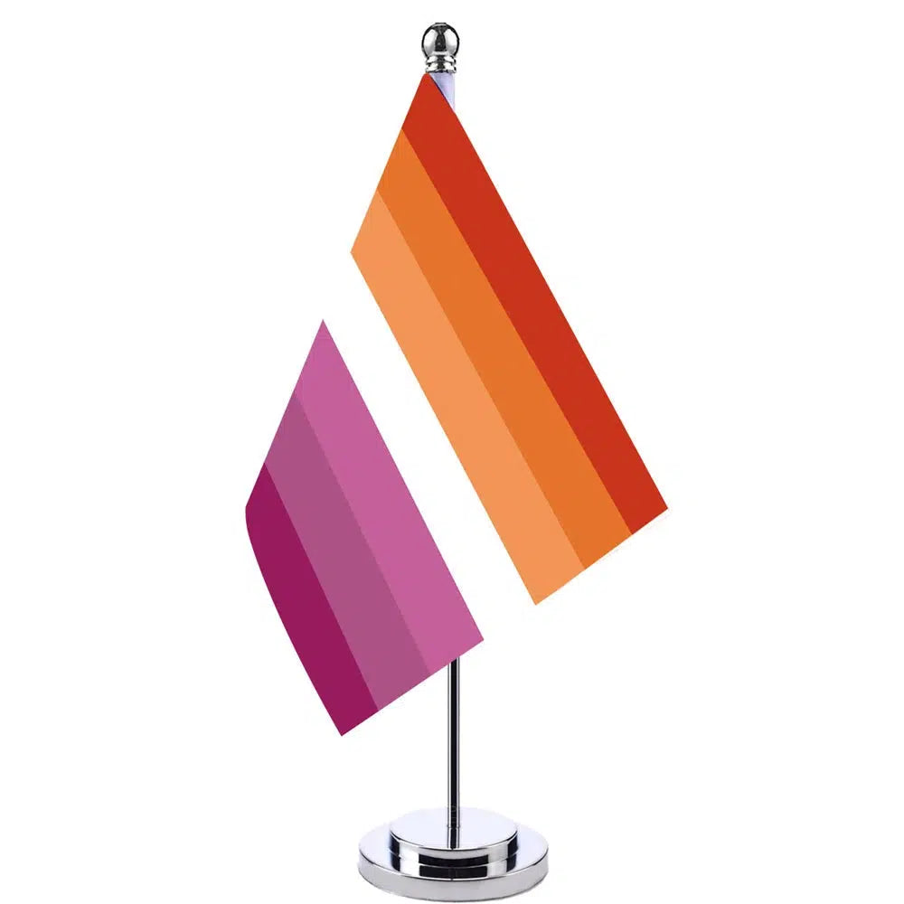 Lesbian Pride Desk Flag - Small LGBTQIA2S+ Table Flag