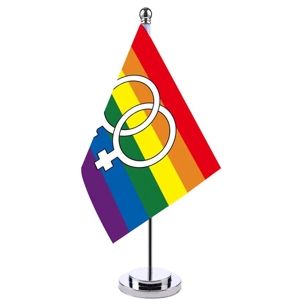 Lesbian Pride Desk Flag - Small LGBTQIA2S+ Table Flag