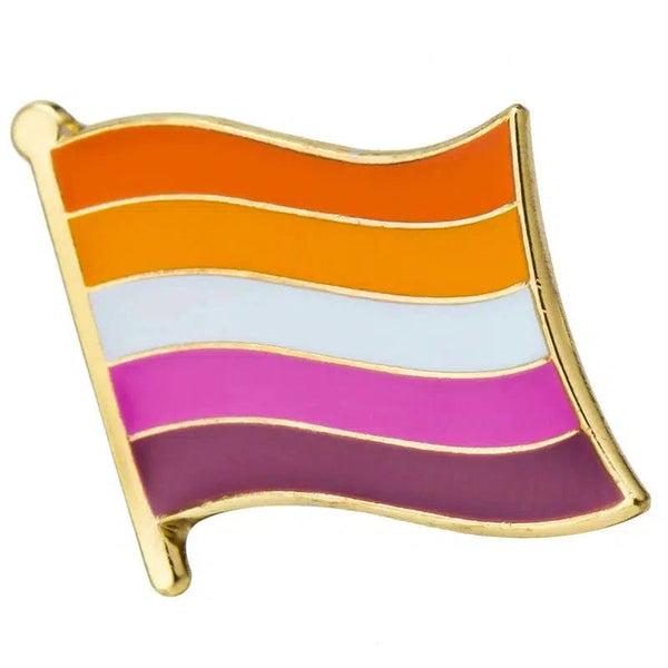 Lesbian Pride Flag Lapel Pins - LGBTQIA2S+ Enamel Pin Flag