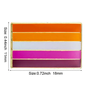 Lesbian Pride Flag Lapel Pins - LGBTQIA2S+ Enamel Pin Flag