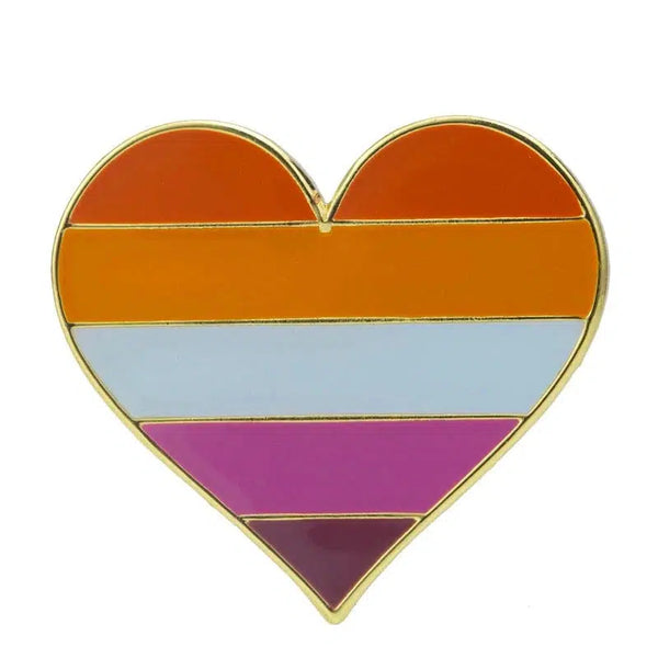 Lesbian Pride Flag Lapel Pins - LGBTQIA2S+ Enamel Pin Flag