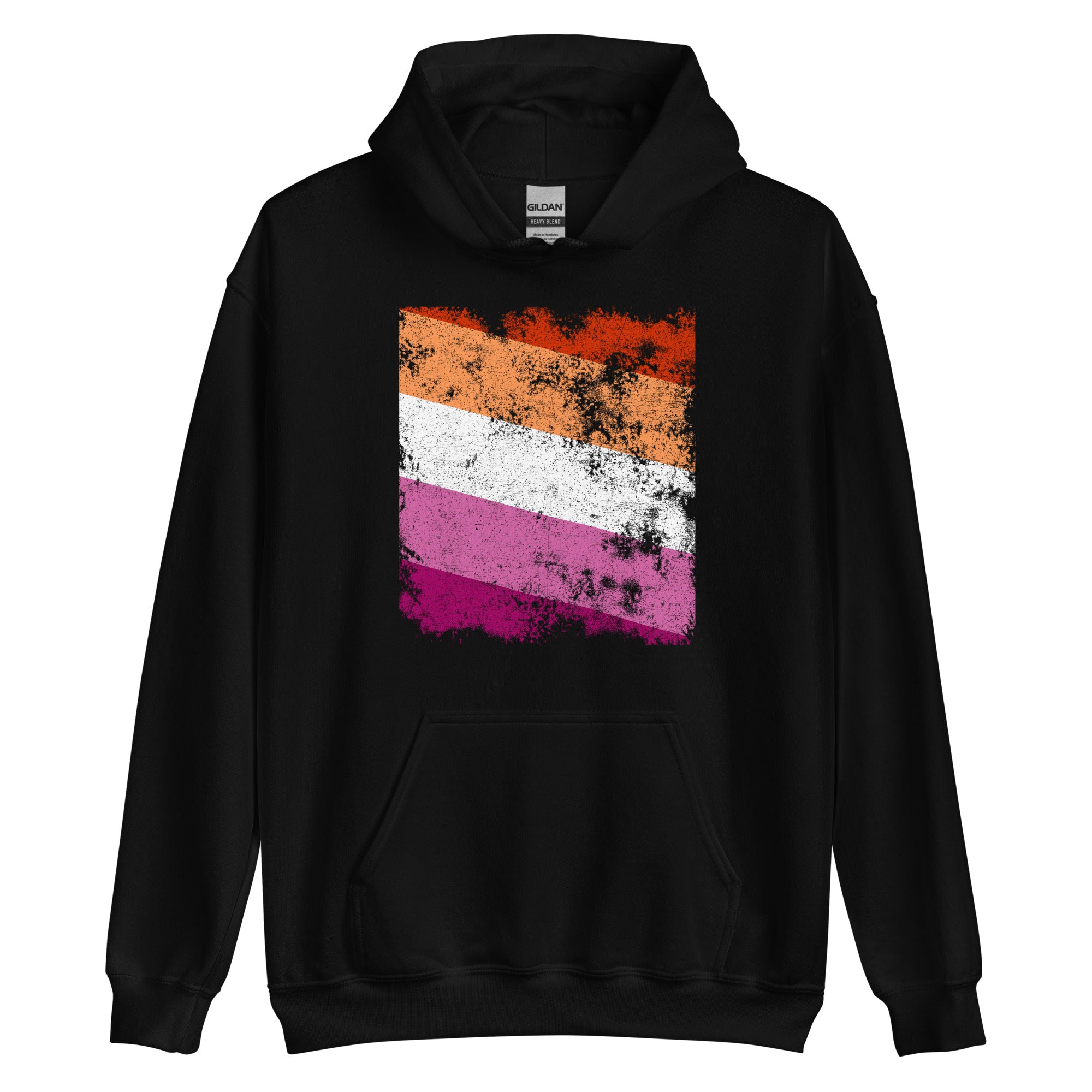 Lesbian Flag - Distressed LGBT+ Hoodie
