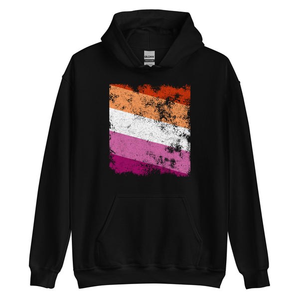 Lesbian Flag - Distressed LGBT+ Hoodie