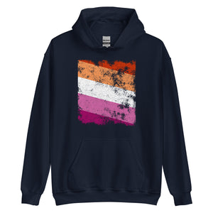 Lesbian Flag - Distressed LGBT+ Hoodie