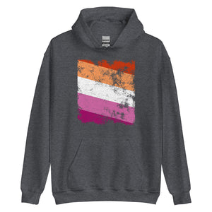 Lesbian Flag - Distressed LGBT+ Hoodie