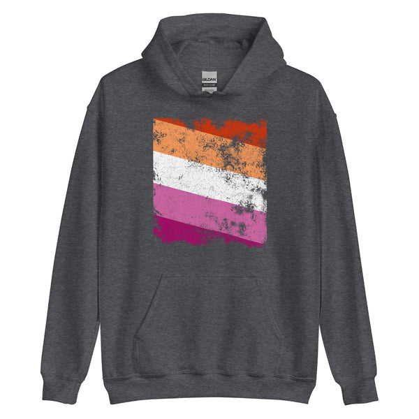 Lesbian Flag - Distressed LGBT+ Hoodie