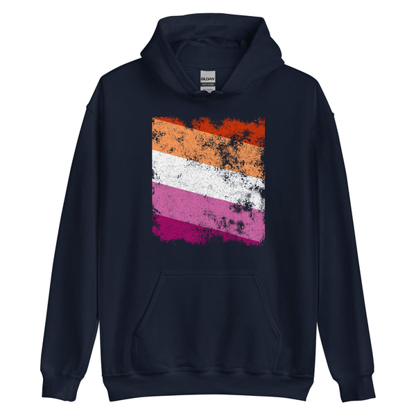 Lesbian Flag - Distressed LGBT+ Hoodie