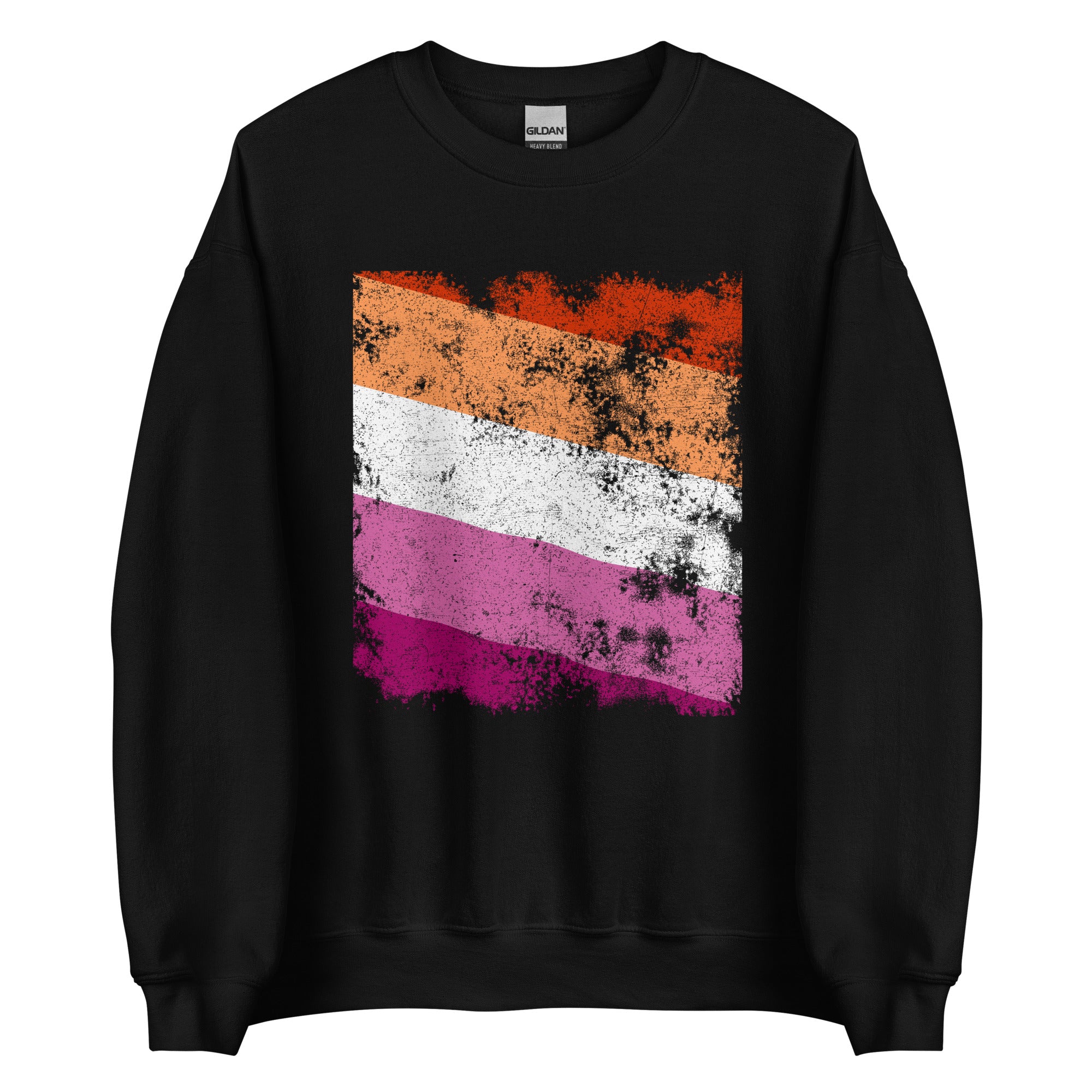 Lesbian Flag - Distressed LGBT+ Sweatshirt