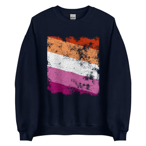 Lesbian Flag - Distressed LGBT+ Sweatshirt