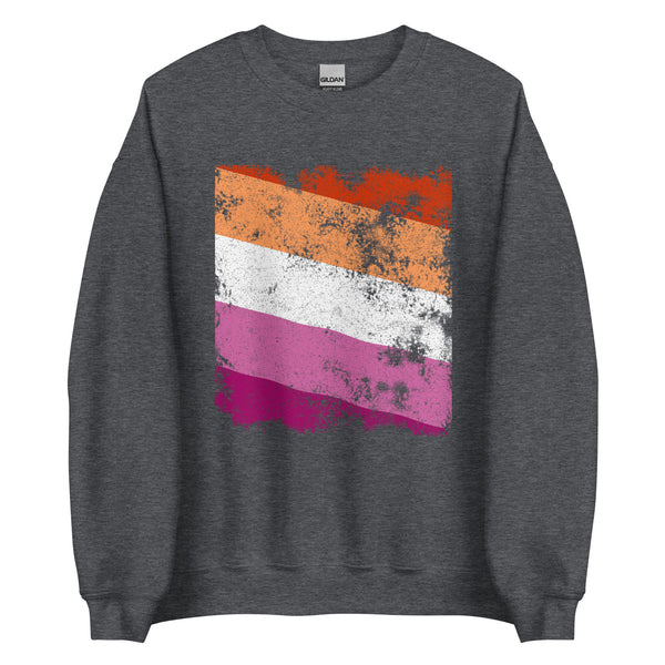 Lesbian Flag - Distressed LGBT+ Sweatshirt