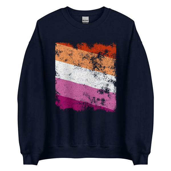Lesbian Flag - Distressed LGBT+ Sweatshirt