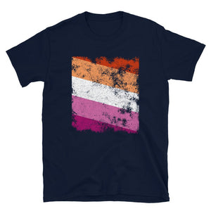 Lesbian Flag - Distressed LGBT+ T-Shirt