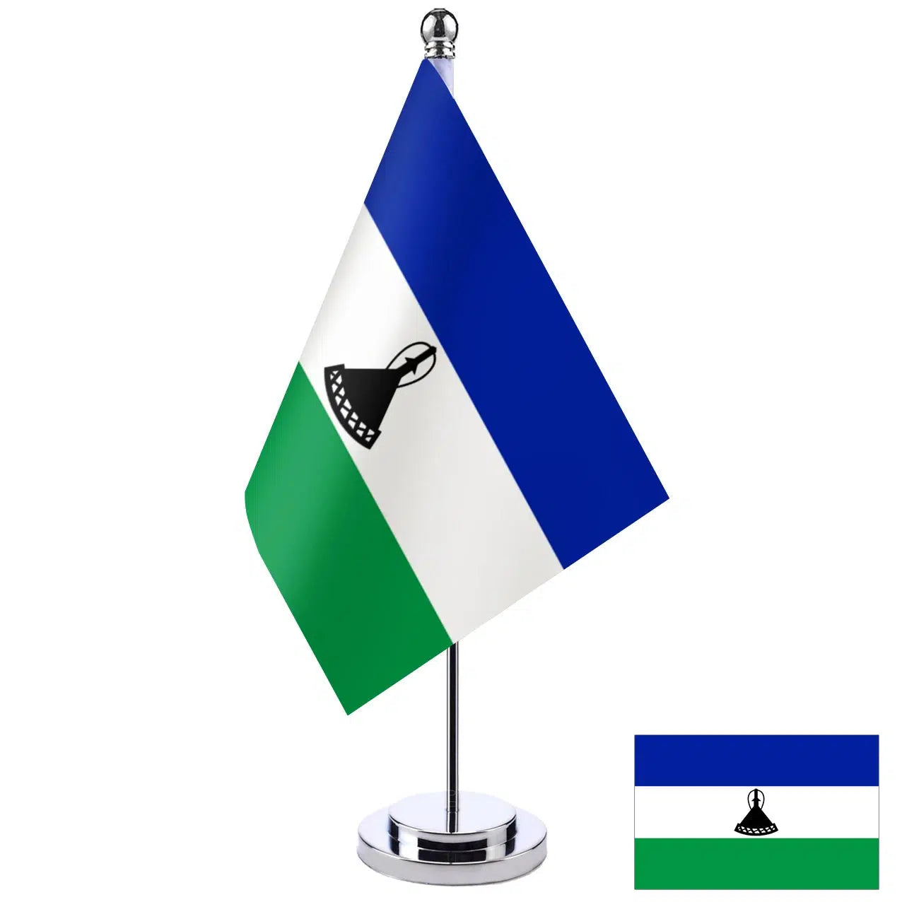 Lesotho Desk Flag - Small Office Table Flag