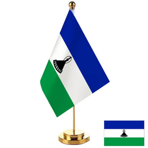 Lesotho Desk Flag - Small Office Table Flag