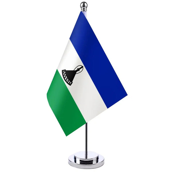 Lesotho Desk Flag - Small Office Table Flag