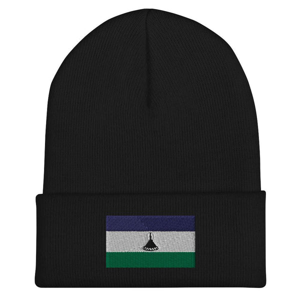 Lesotho Flag Beanie - Embroidered Winter Hat