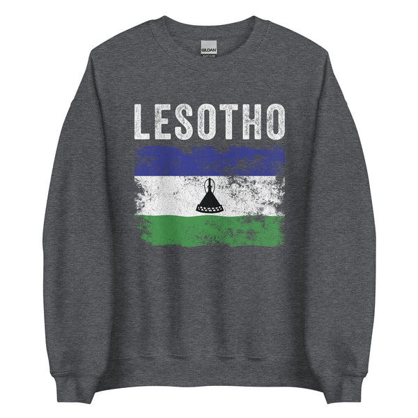 Lesotho Flag Distressed - Basotho Flag Sweatshirt