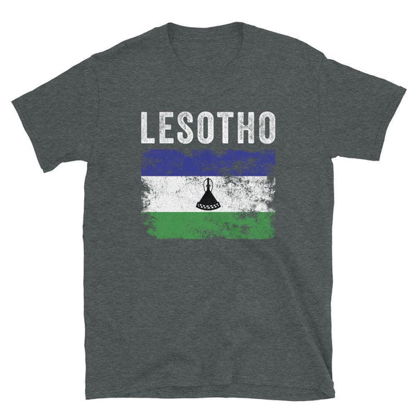 Lesotho Flag Distressed - Basotho Flag T-Shirt