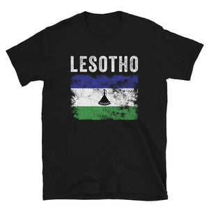 Lesotho Flag Distressed - Basotho Flag T-Shirt