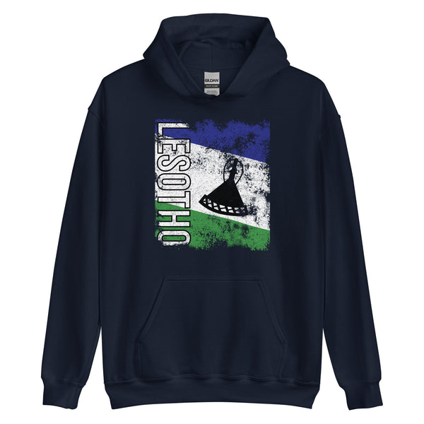 Lesotho Flag - Distressed Flag Hoodie