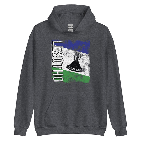 Lesotho Flag - Distressed Flag Hoodie